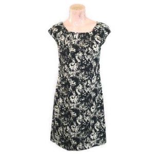 Jacob Women’s Black and White Abstract Cap Sleeve Mini Dress Size 4